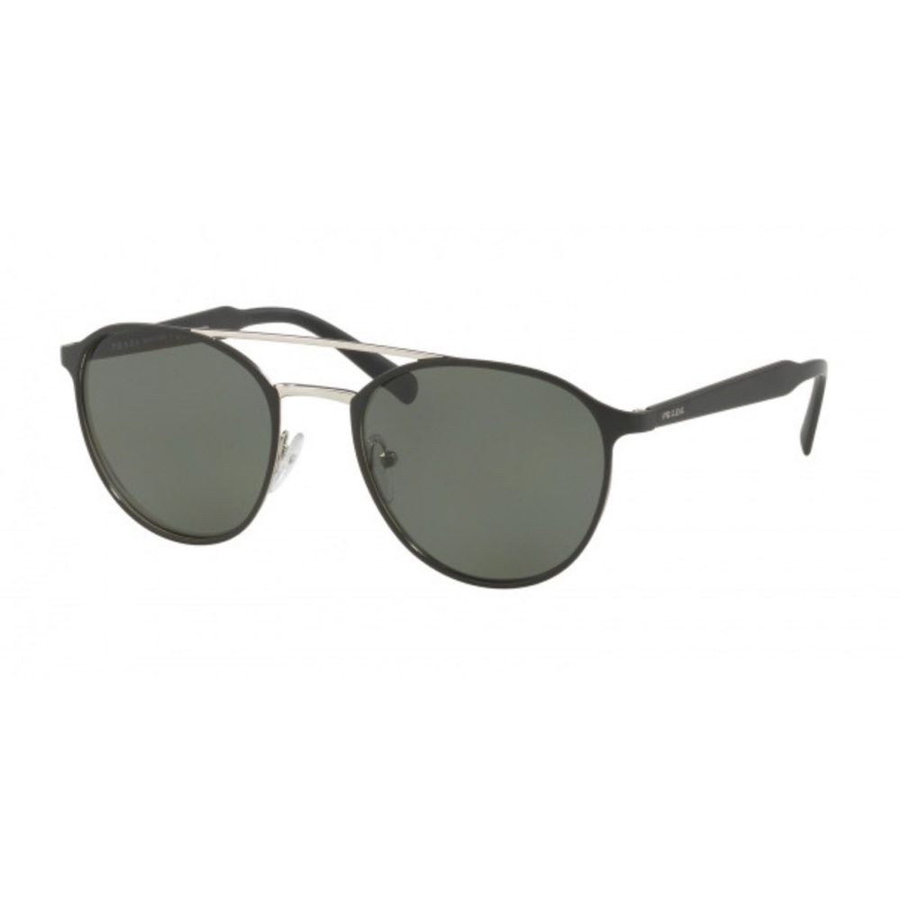 PRADA MATTE BLACK/GREEN UNISEX SUNGLASSES SPR 62T - Picture 3 of 5